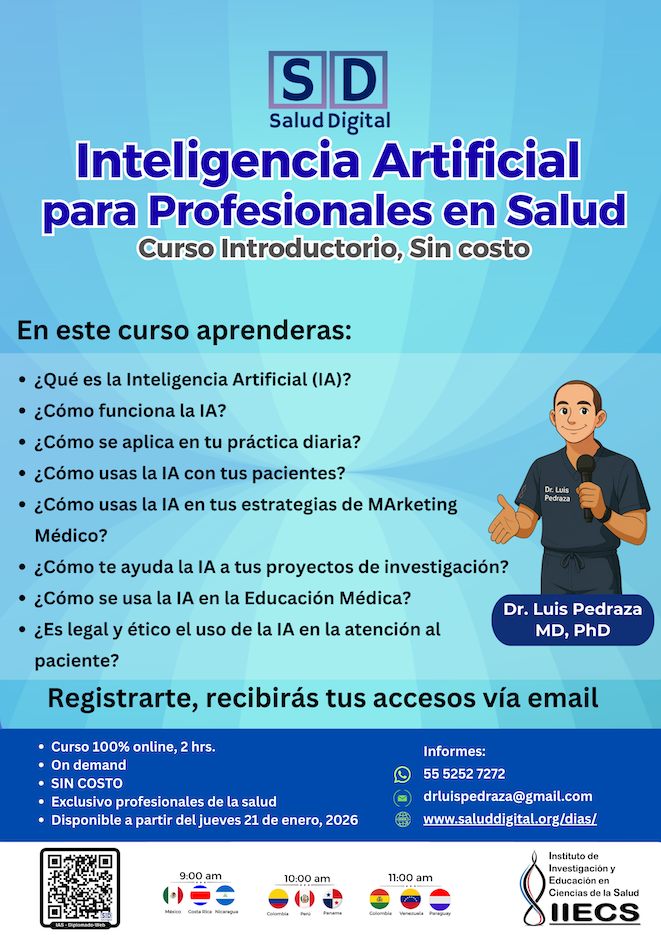 Curso Inteligencia Artificial en Salud. Gratis