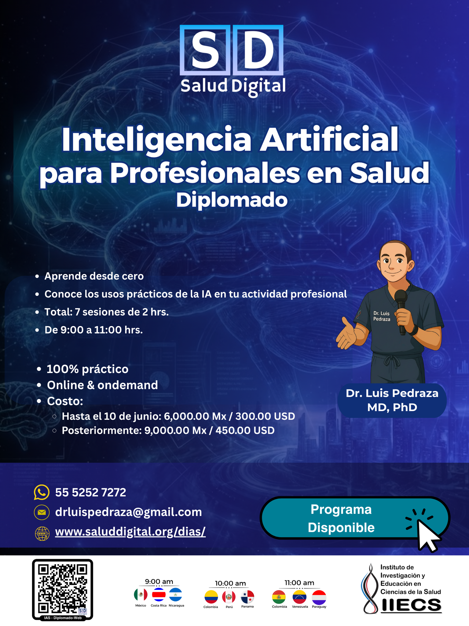 Póster Diplomado Inteligencia Artificial para Profesionales en Salud